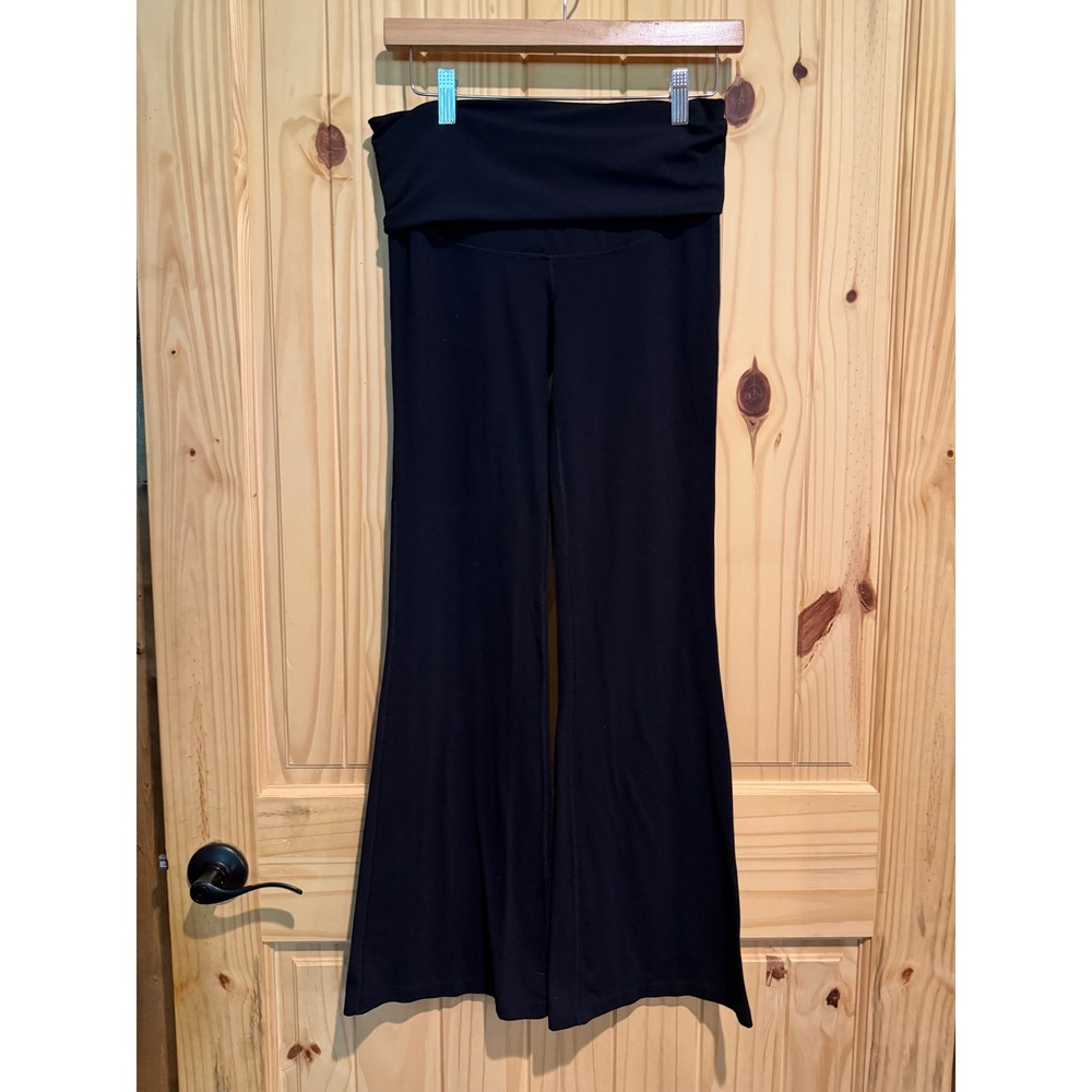 Splits59 Black‎ Flared Yoga Pants Fold Over Waistband Medium Leggings Athleisure